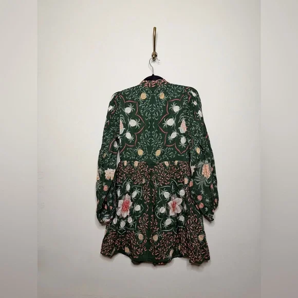 FARM Rio Green Pineapple Garden Long Sleeve Mini Dress - Picture 6 of 6